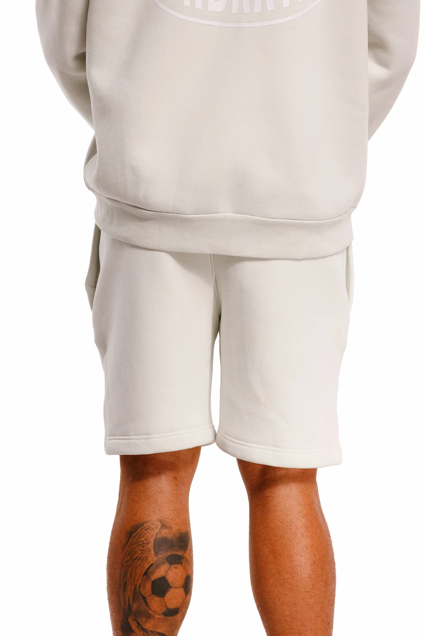 UNDERRATED Stamp Sweatshorts - Light Bone - Image 7