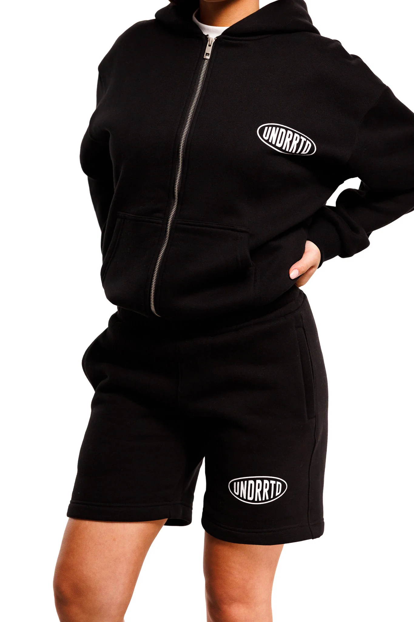 UNDERRATED Stamp Zip Hoodie - Black - Image 7