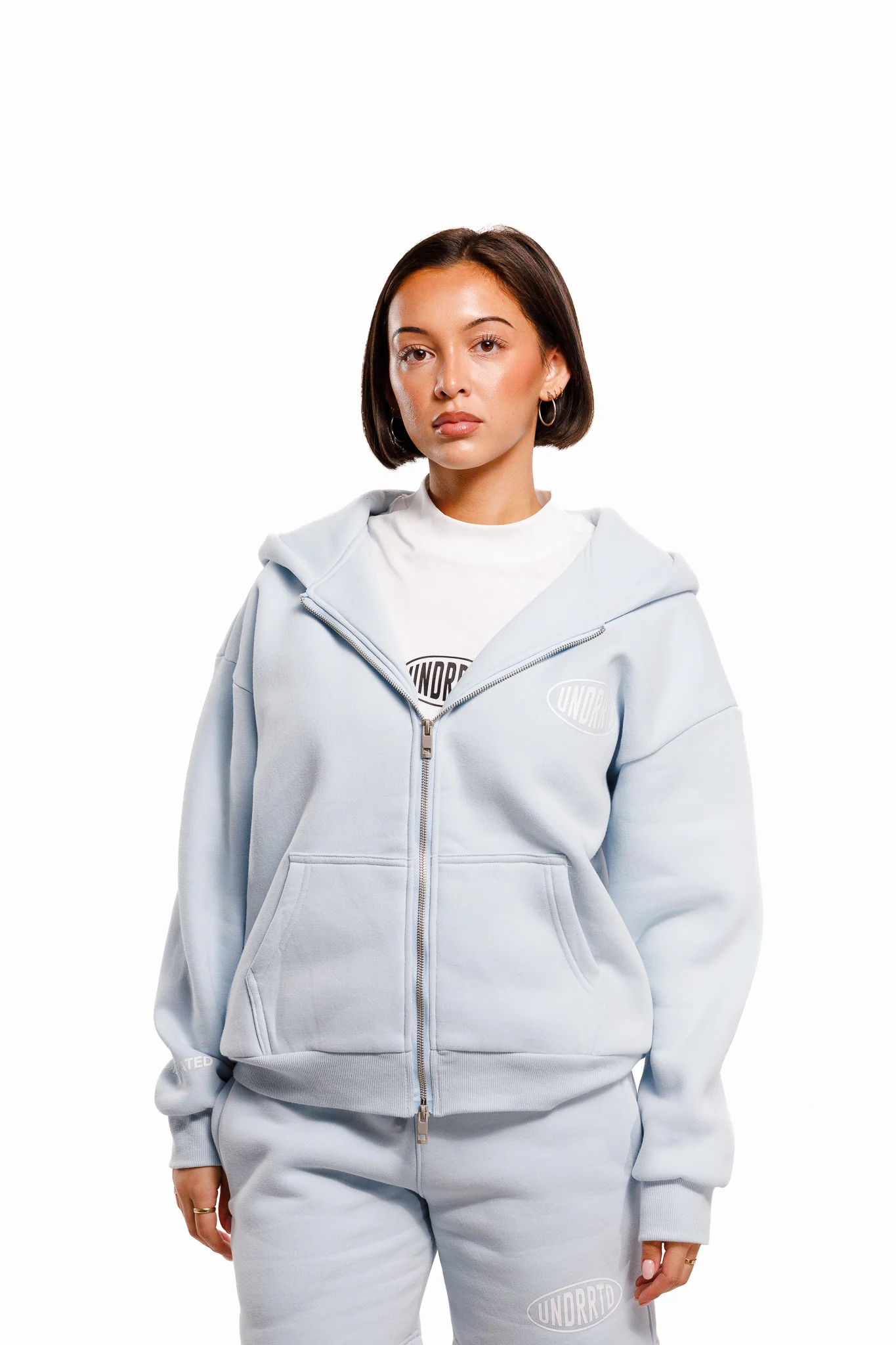 UNDERRATED Stamp Zip Hoodie - Powder Blue - Image 4