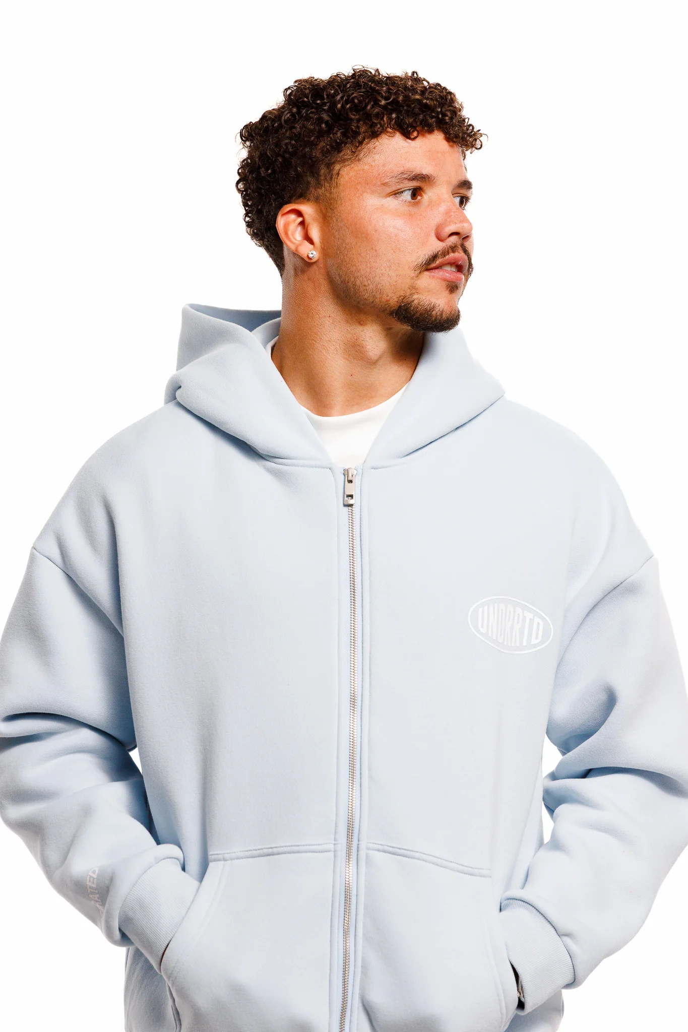 UNDERRATED Stamp Zip Hoodie - Powder Blue - Image 8