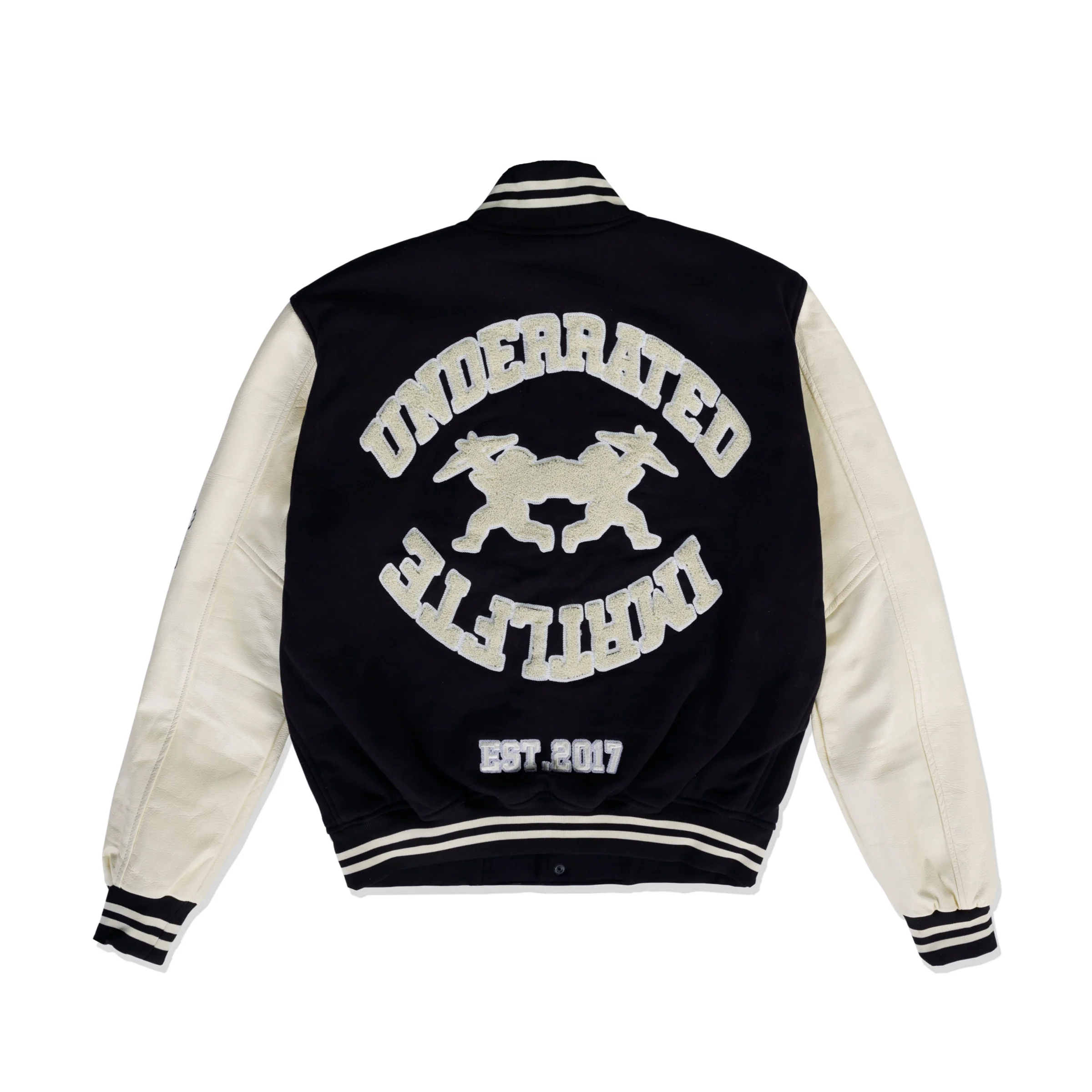 UNDERRATED x IMMORTAL FATE Varsity Jacket - Black/Cream - Image 2