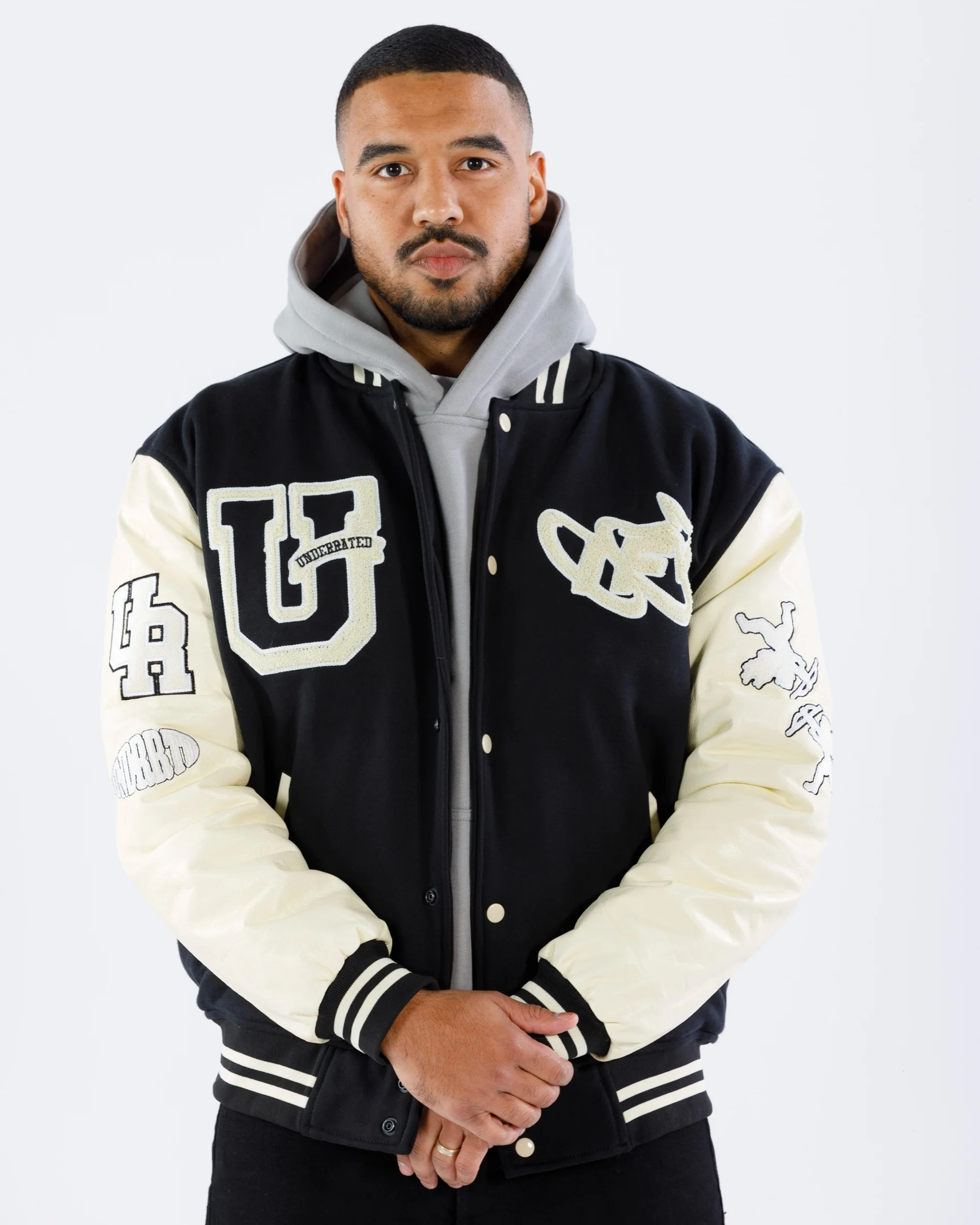 UNDERRATED x IMMORTAL FATE Varsity Jacket - Black/Cream - Image 5