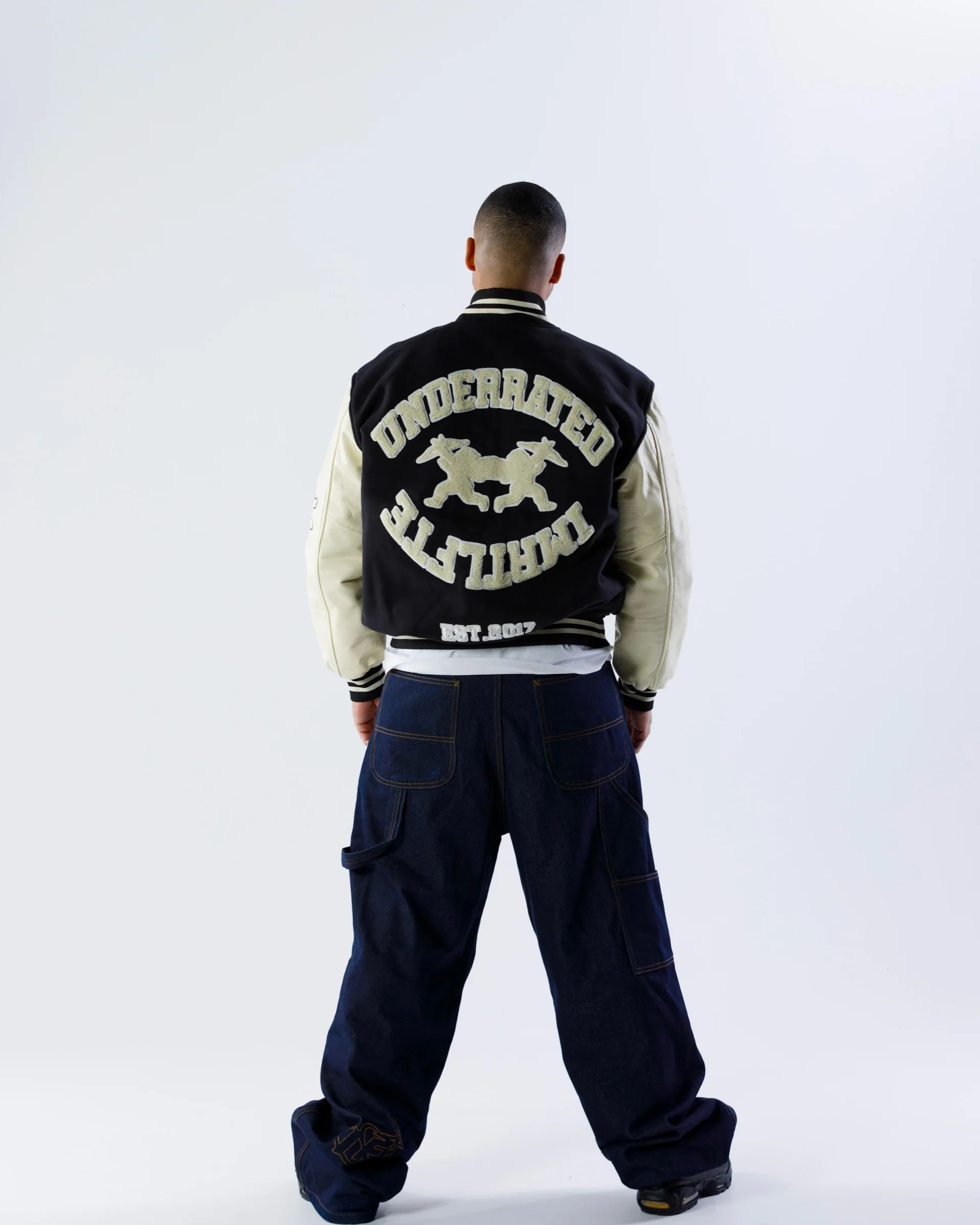 UNDERRATED x IMMORTAL FATE Varsity Jacket - Black/Cream - Image 8