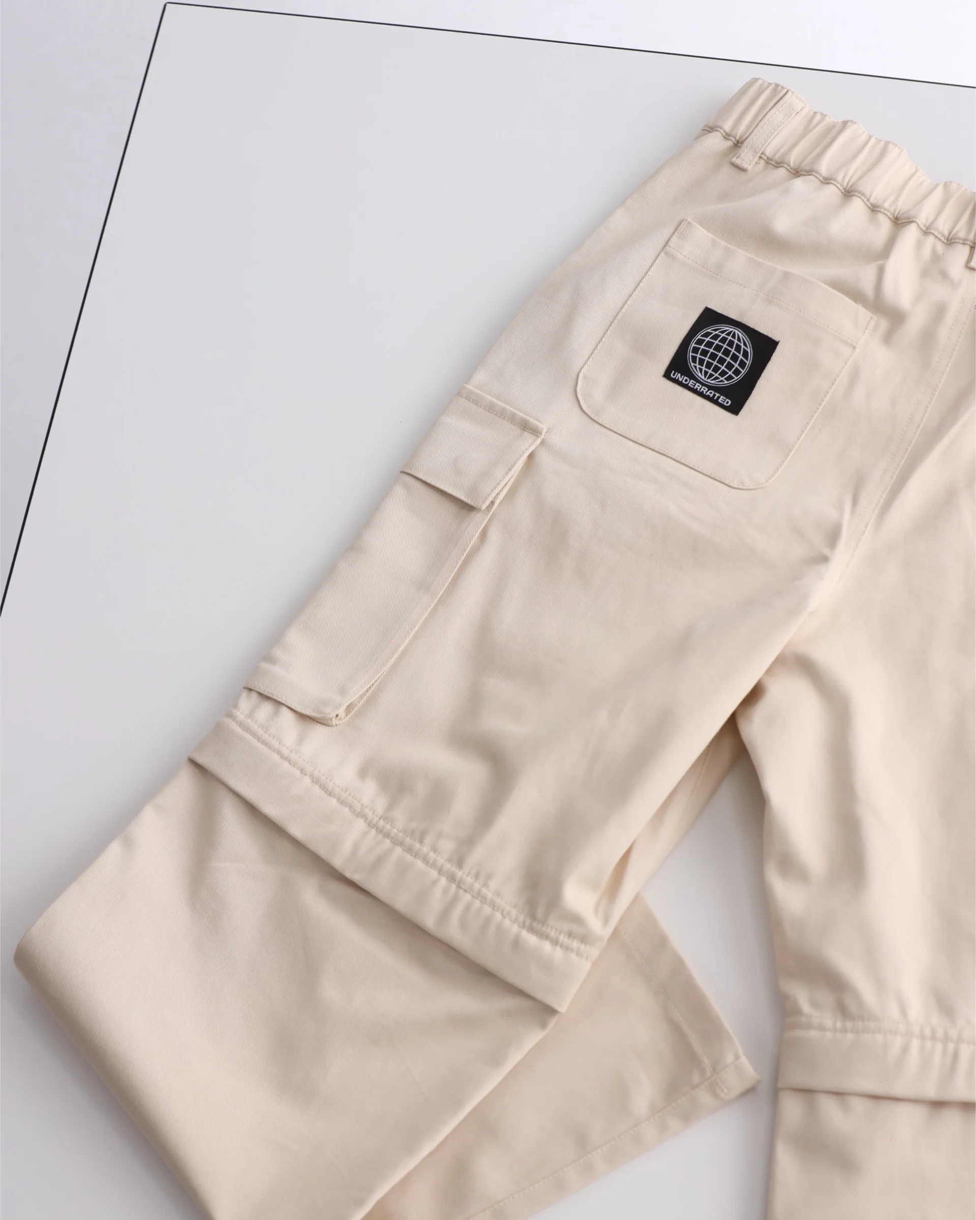 UNDERRATED Zip-Off Cargo Pant - Cream - Image 12