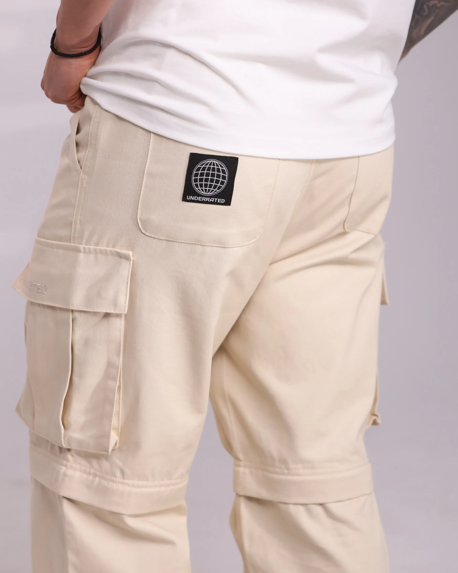UNDERRATED Zip-Off Cargo Pant - Cream - Image 15