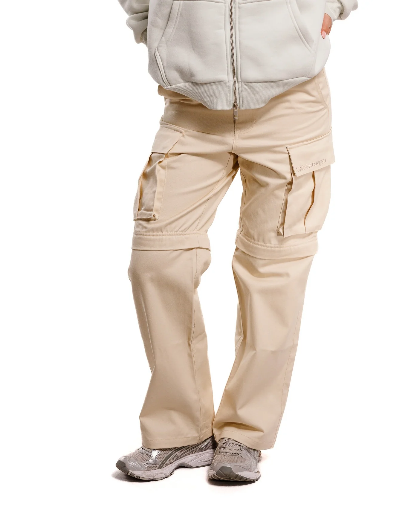 UNDERRATED Zip-Off Cargo Pant - Cream - Image 3